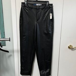 Old Navy Women's Black Pants Faux Leather